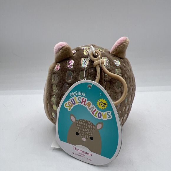 Thompson (The Armadillo) 3 Inch Squishmallow Clip. Kellytoy Squishmallows. NEW. - Picture 3 of 5